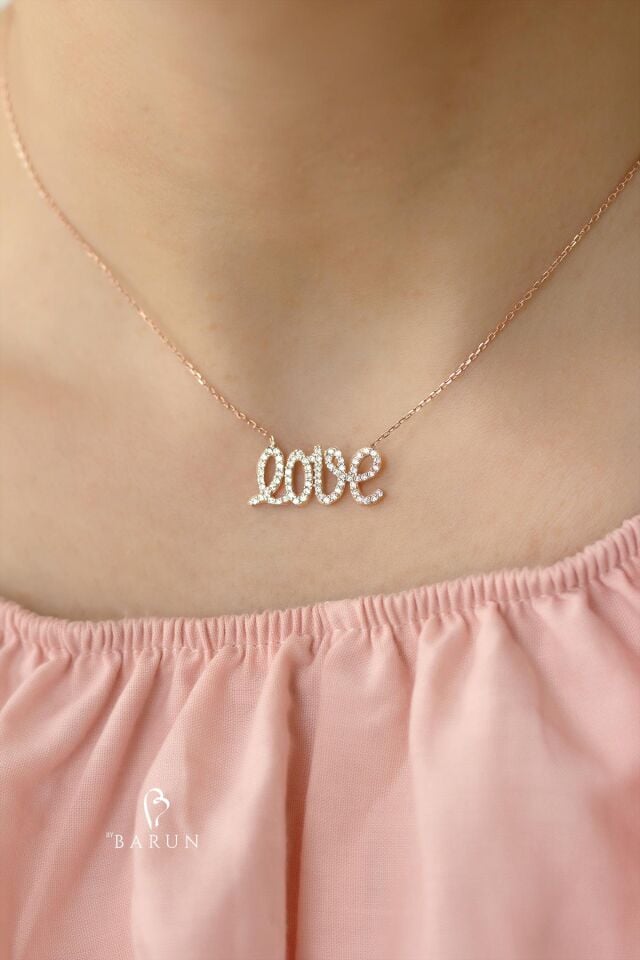 Love Model Zirkon Taşlı 925 Ayar Gümüş Aşk Kolye