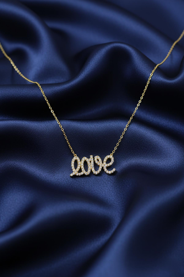 Love Model Zirkon Taşlı 925 Ayar Gümüş Aşk Kolye