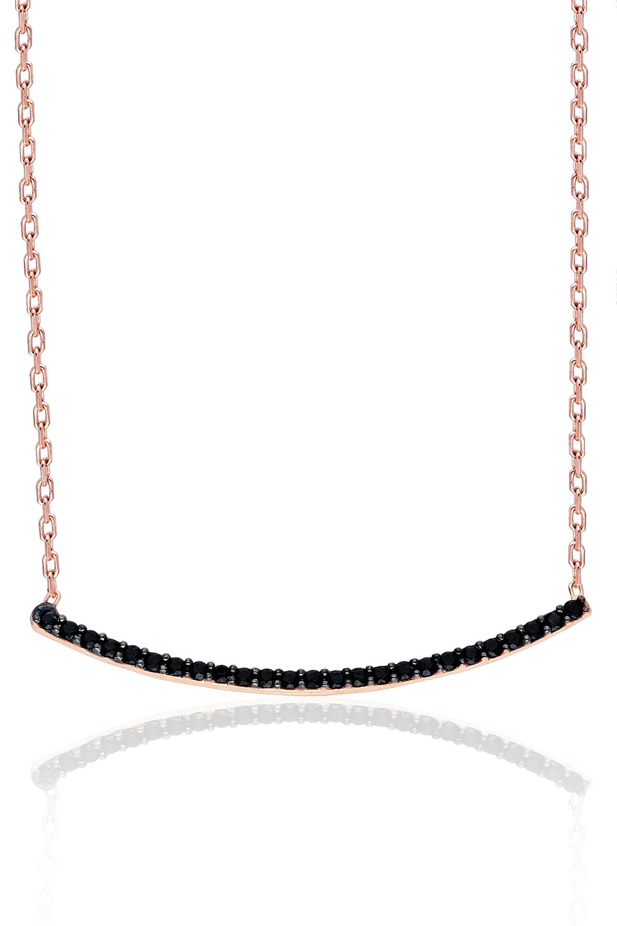 Siyah Çubuk Kolye - Rose