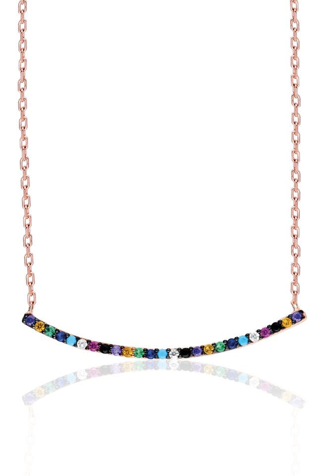 Renkli Çubuk Kolye - Rose