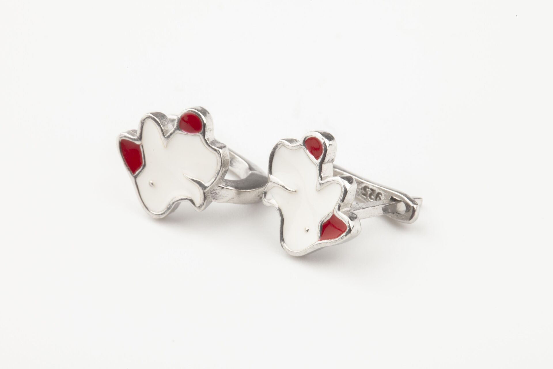 Tavşan Model Beyaz Mineli Kız Çocuk 925 Ayar Gümüş Küpe