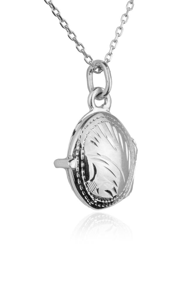 Oval Kolye - Gümüş Rengi