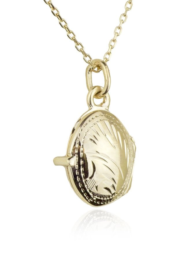 Oval Kolye - Sarı Altın