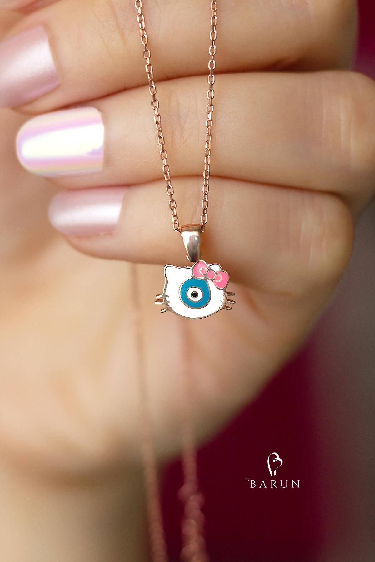 Hello Kids Model Mineli Kız Çocuk 925 Ayar Gümüş Kolye