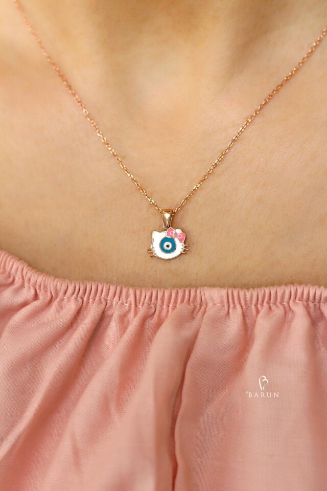 Hello Kids Model Mineli Kız Çocuk 925 Ayar Gümüş Kolye