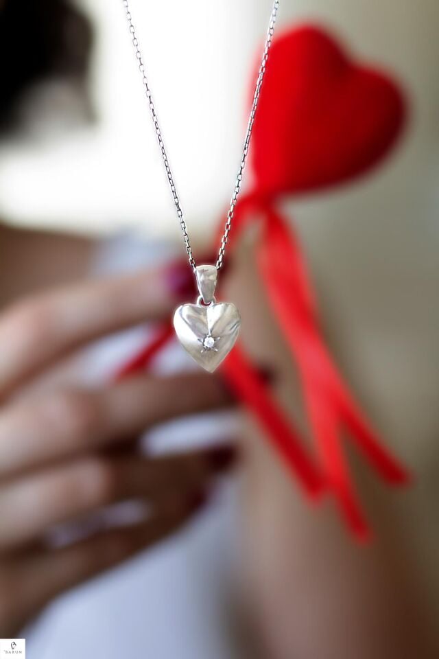 Kalp Kolye - Gümüş Rengi