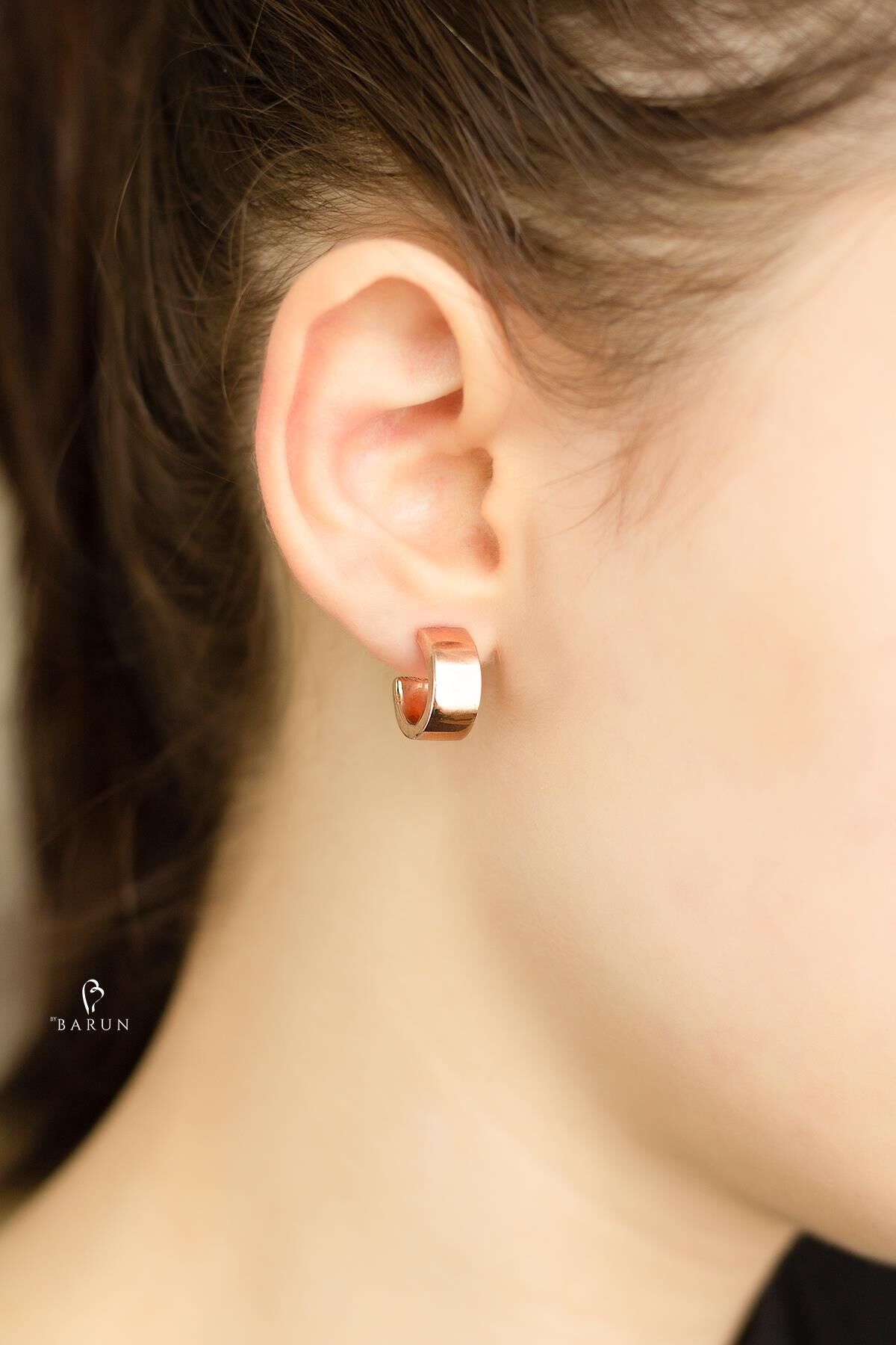 Kalın Yuvarlak 925 Ayar Sade Gümüş Halka Küpe