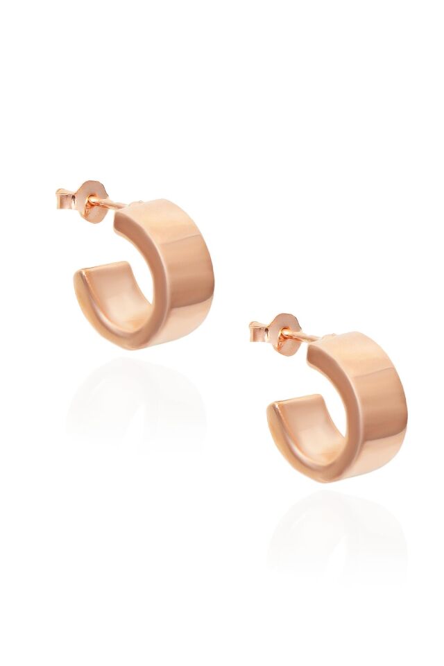 Kalın Yuvarlak 925 Ayar Sade Gümüş Halka Küpe