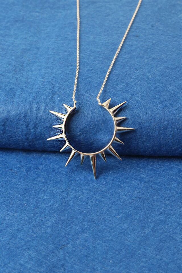 Güneş Kolye 925 Ayar Gümüş Kolye