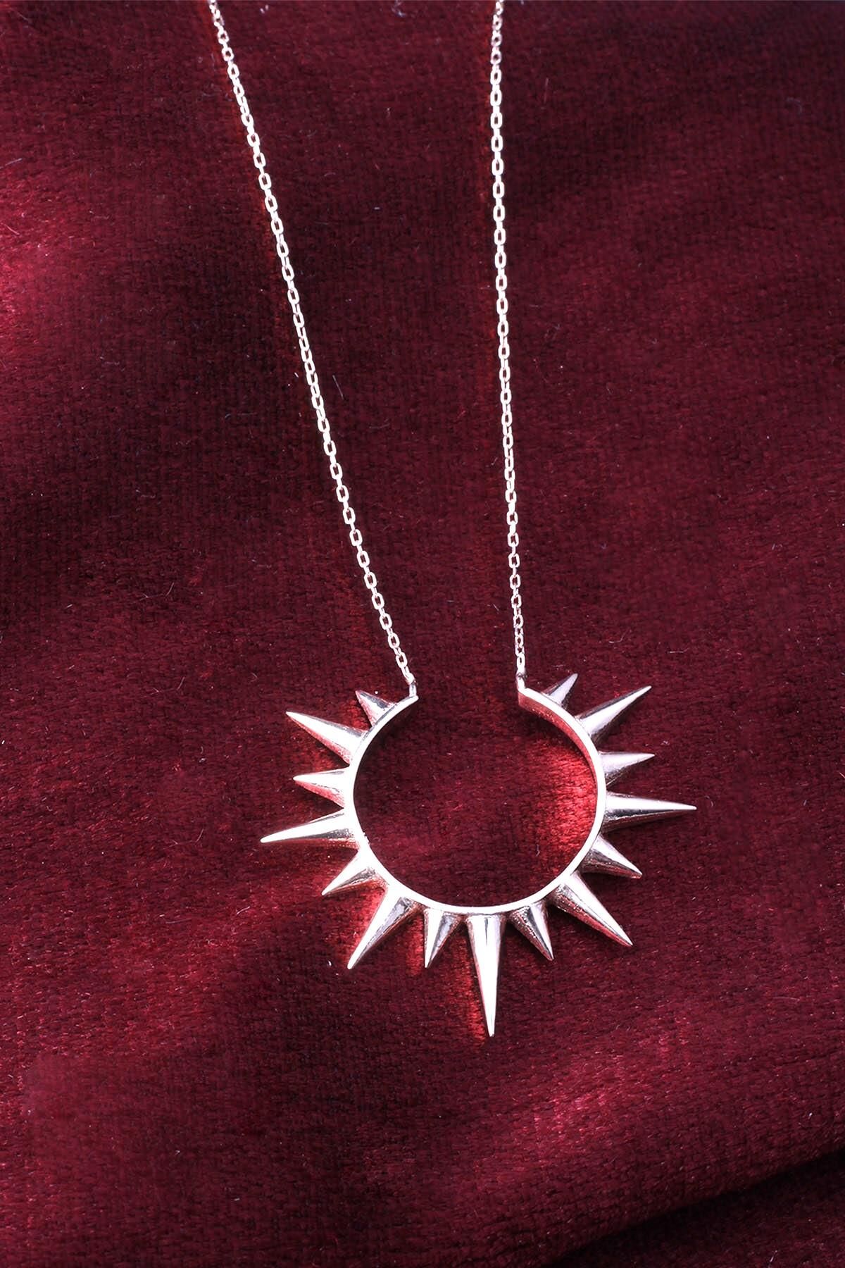 Güneş Kolye 925 Ayar Gümüş Kolye