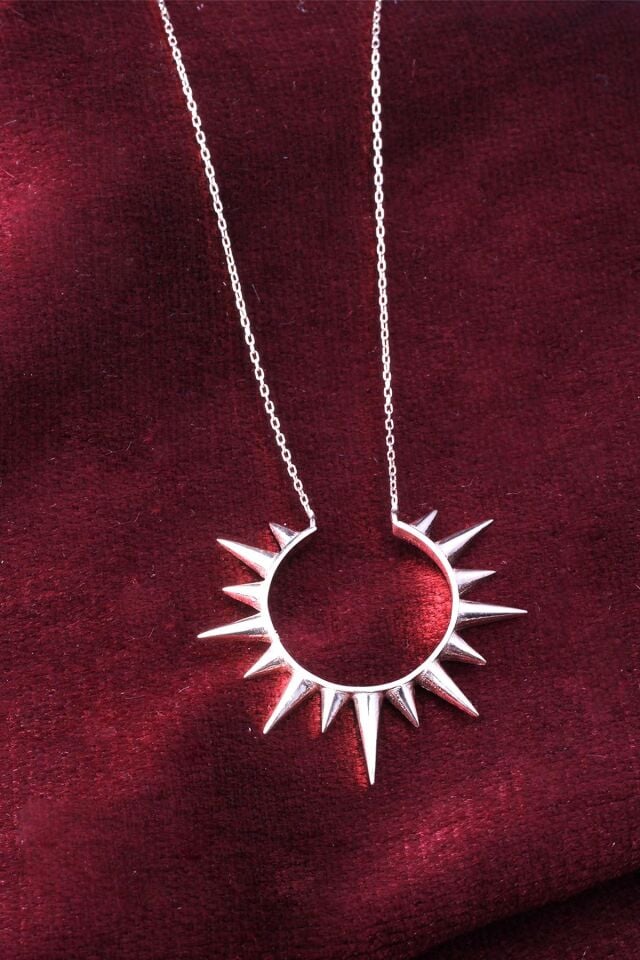 Güneş Kolye 925 Ayar Gümüş Kolye