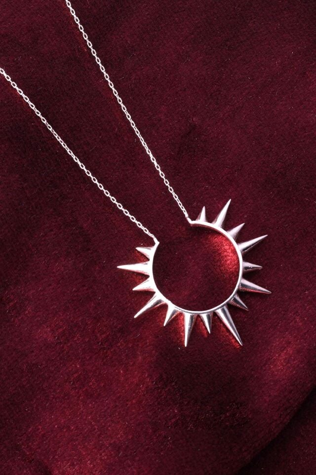 Güneş Kolye 925 Ayar Gümüş Kolye