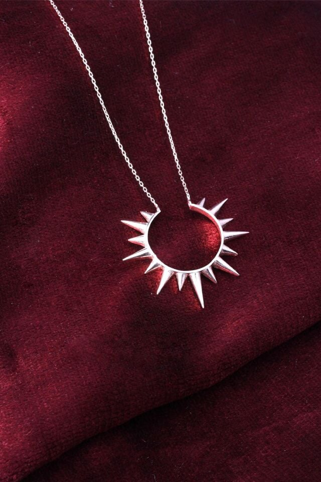 Güneş Kolye 925 Ayar Gümüş Kolye