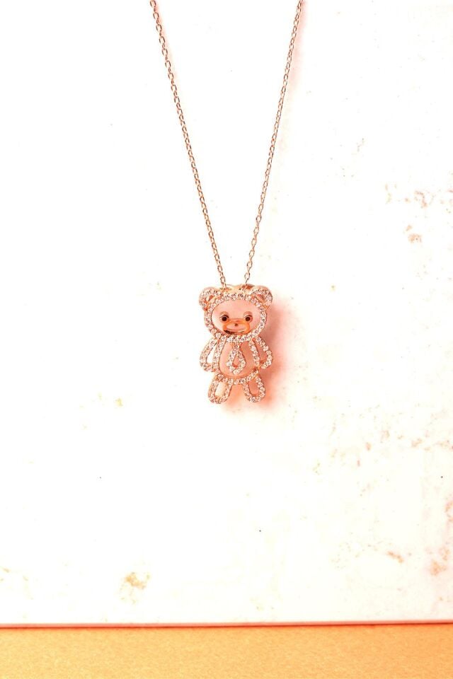 Ayıcık Model Zirkon Taşlı 925 Ayar Gümüş Kolye