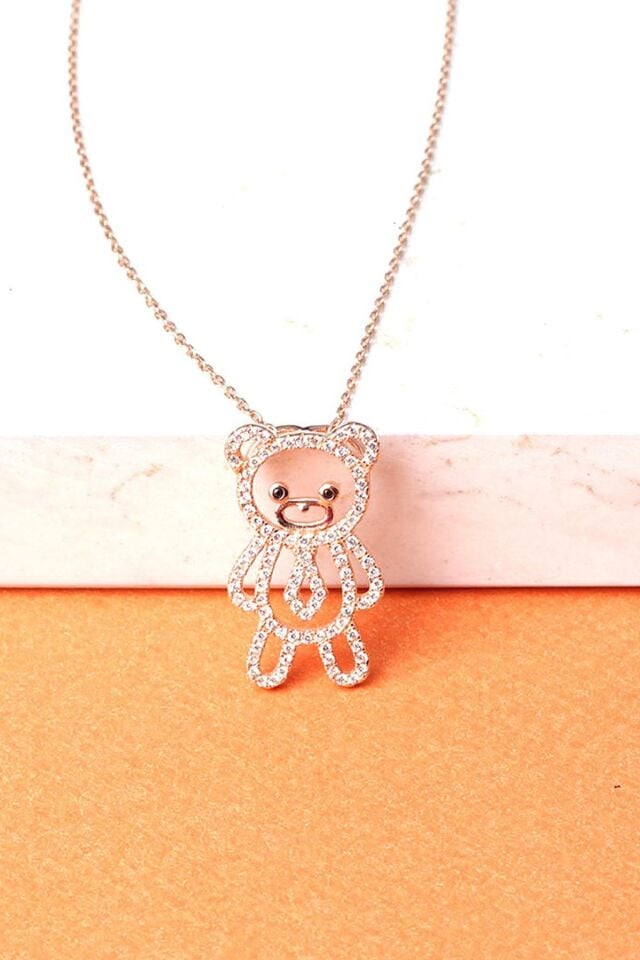 Ayıcık Model Zirkon Taşlı 925 Ayar Gümüş Kolye