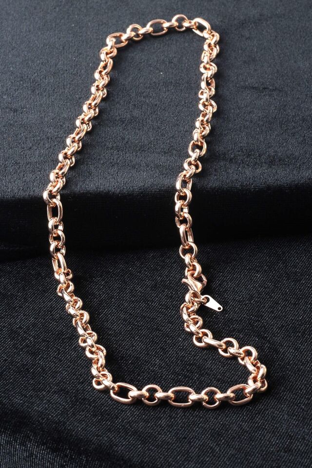 Kalın Zincir Yuvarlak Model Oval 925 Ayar Gümüş Kolye