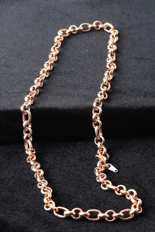 Kalın Zincir Yuvarlak Model Oval 925 Ayar Gümüş Kolye