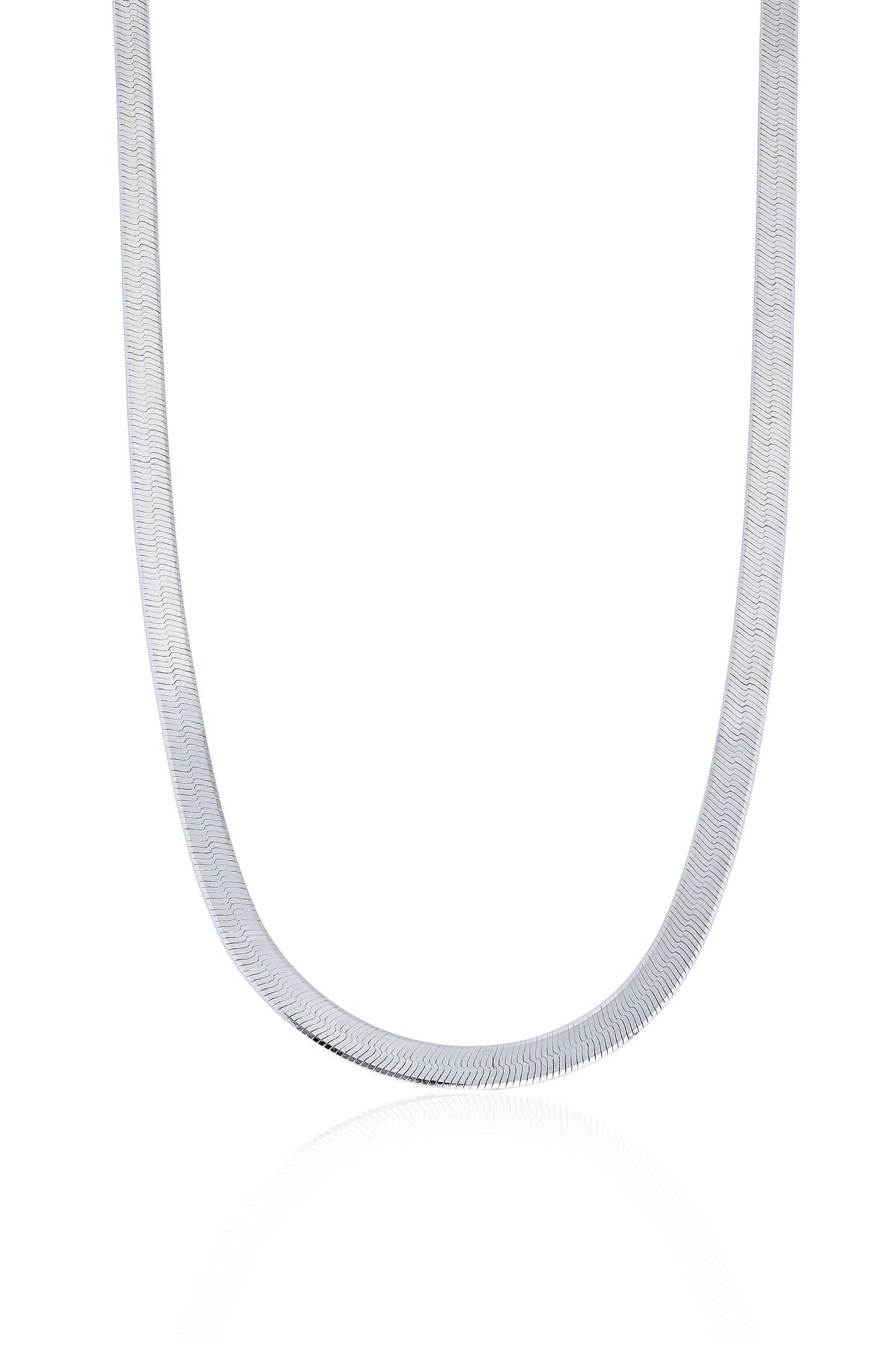 Sade Zeminli Kolye - Gümüş Rengi