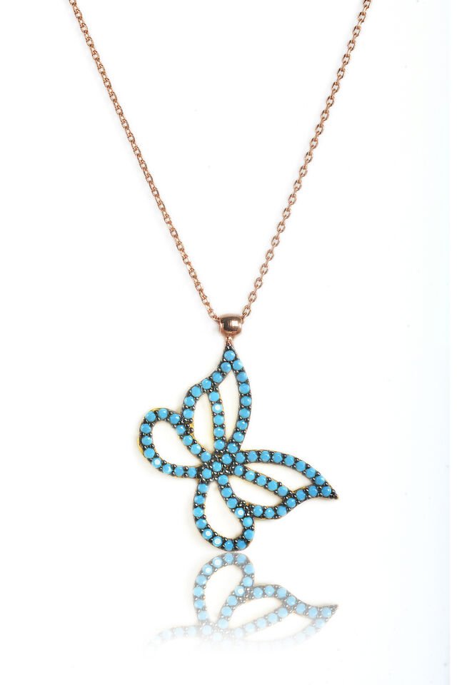 Firuze Kelebek Kolye - Rose