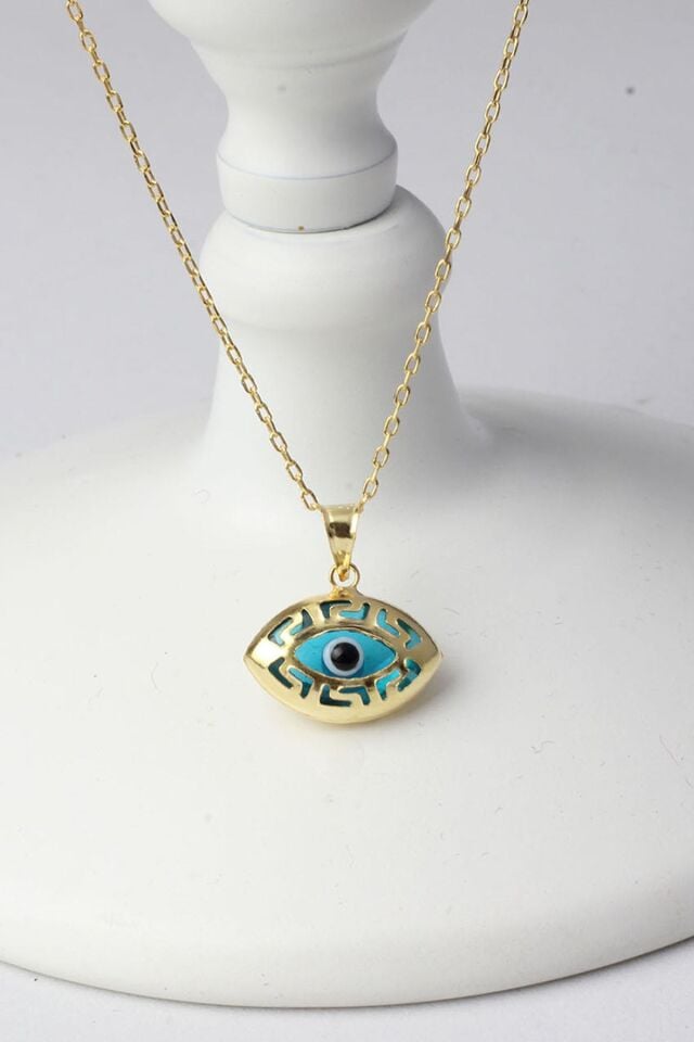 Nazar Boncuğu Mavi Göz Model 925 Ayar Gümüş Kolye