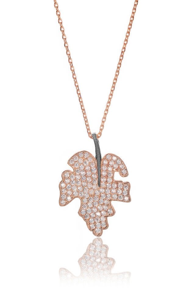 Küçük Yaprak Kolye - Rose