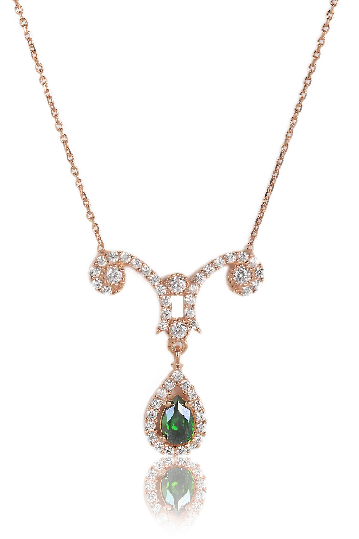 Zümrüt Damla Kolye - Rose KL-0198