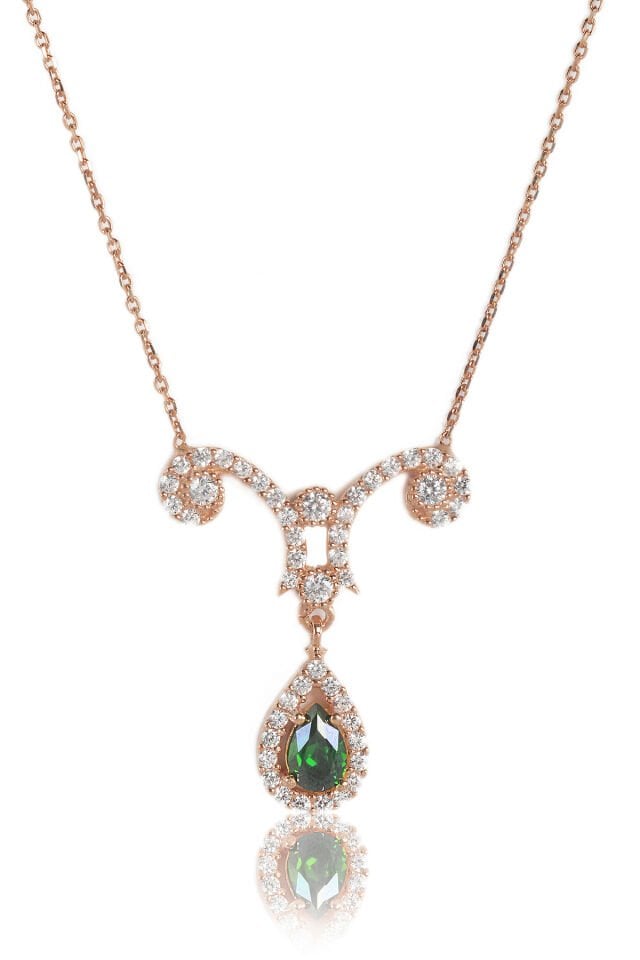 Zümrüt Damla Kolye - Rose KL-0198