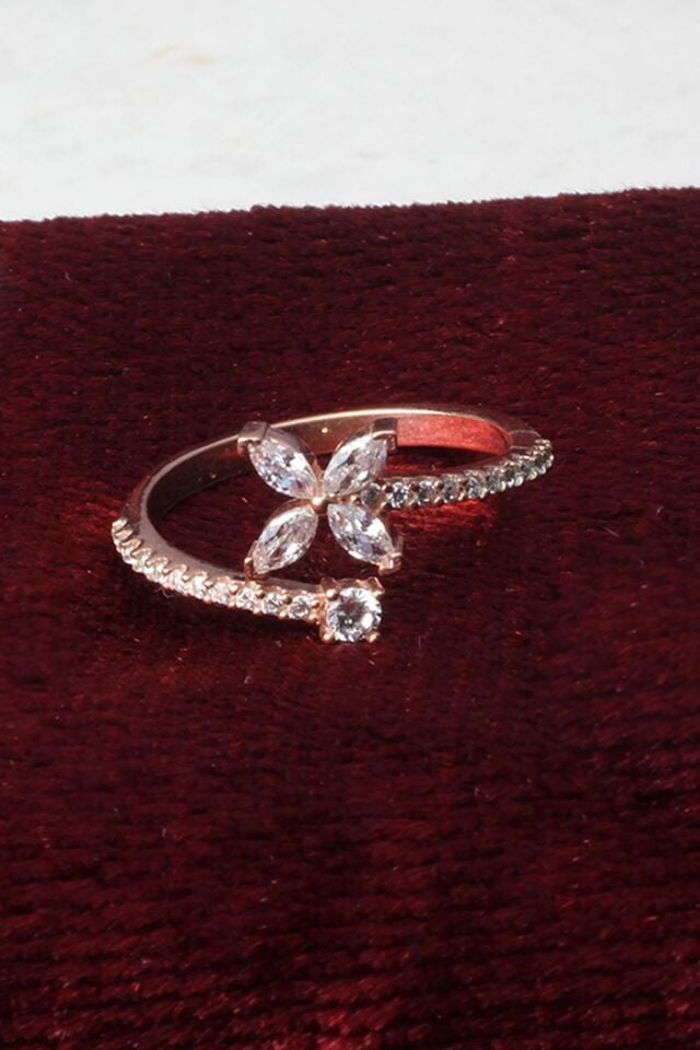 Ayarlanabilir Yüzük Zirkon Taşlı 925 Ayar Gümüş