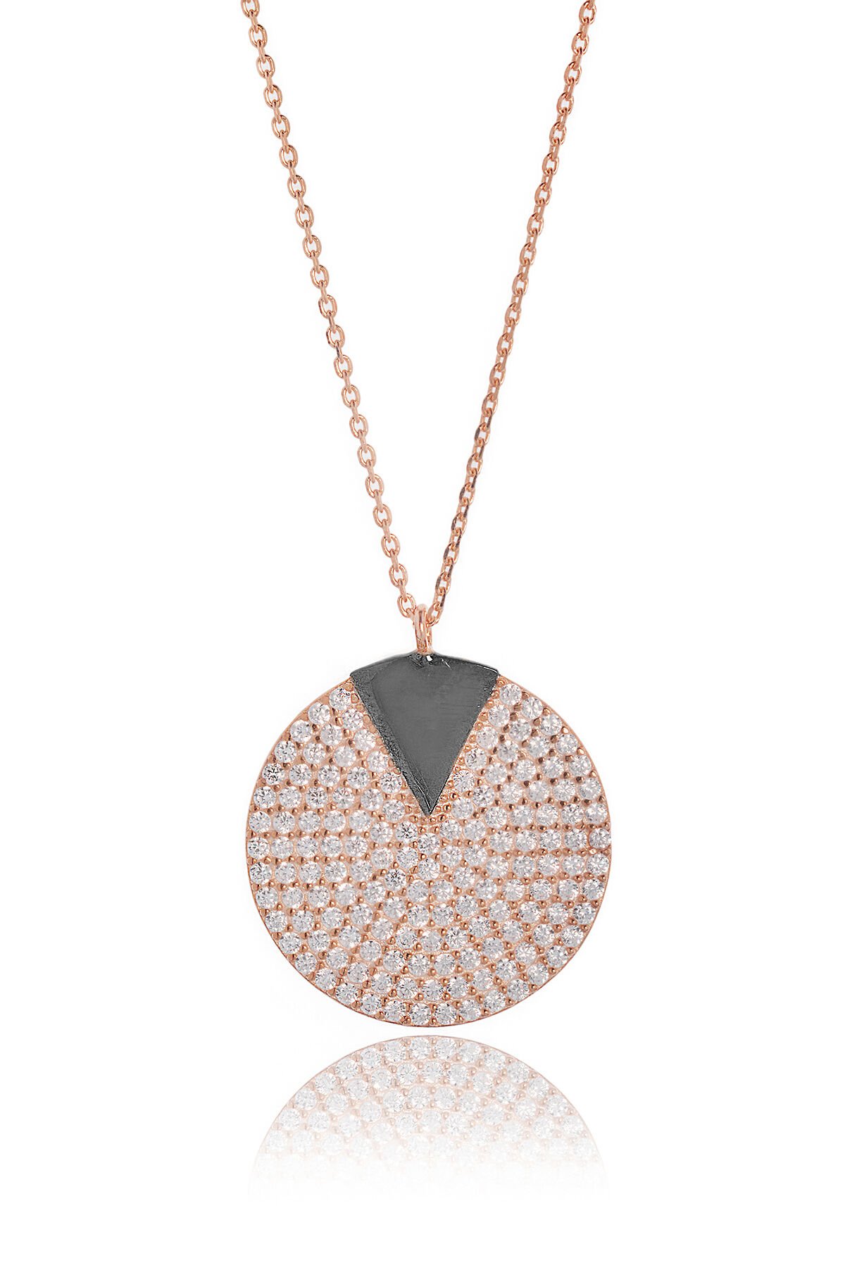 Yuvarlık Büyük Paveli Kolye - Rose