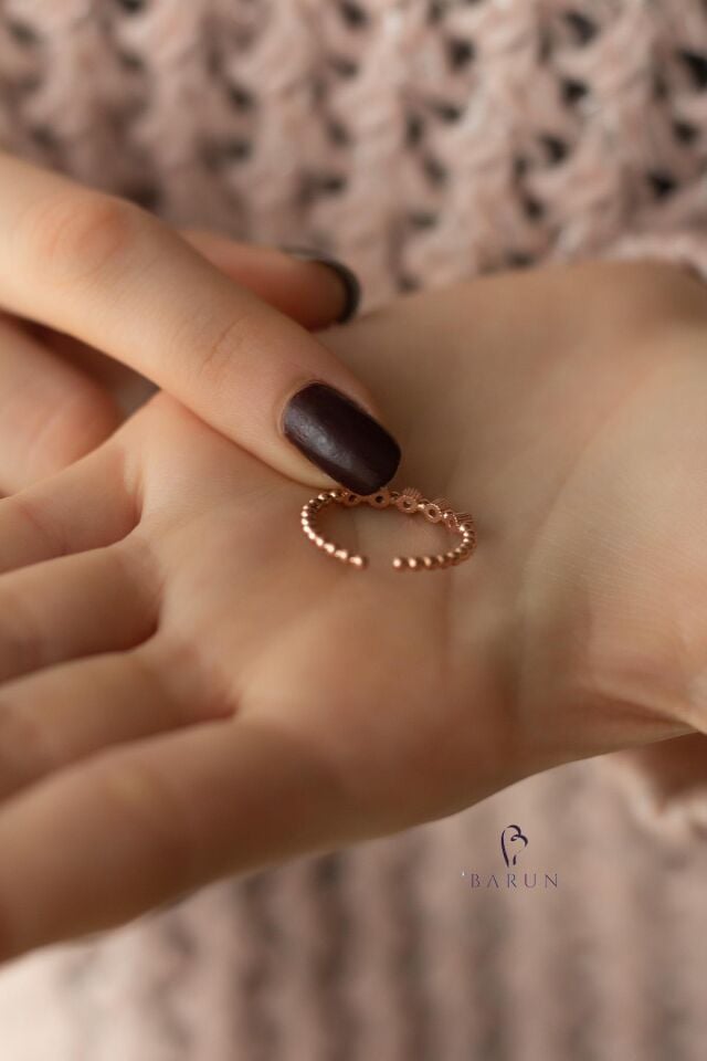 Ayarlanabilir Yüzük Mavi Beyaz Zirkon Taşlı 925 Ayar Gümüş Yüzük