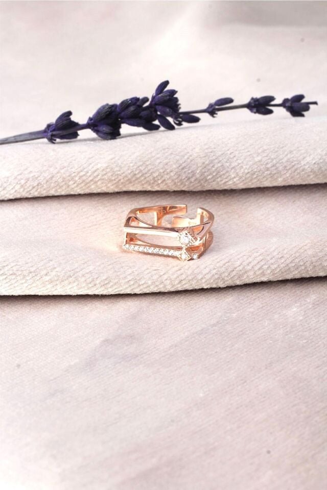 Ayarlanabilir Yüzük Zirkon Taşlı 925 Ayar Gümüş Yüzük