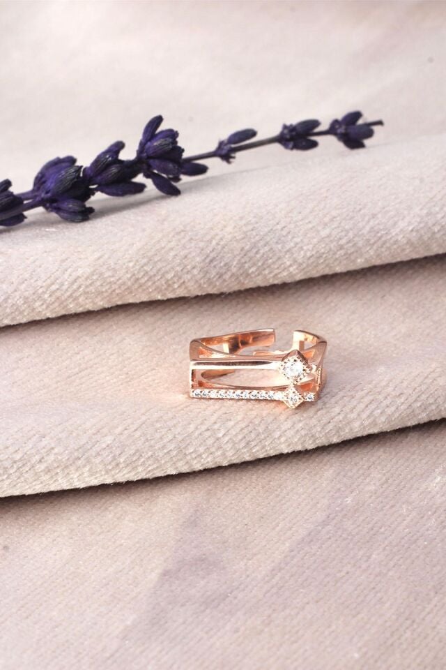 Ayarlanabilir Yüzük Zirkon Taşlı 925 Ayar Gümüş Yüzük