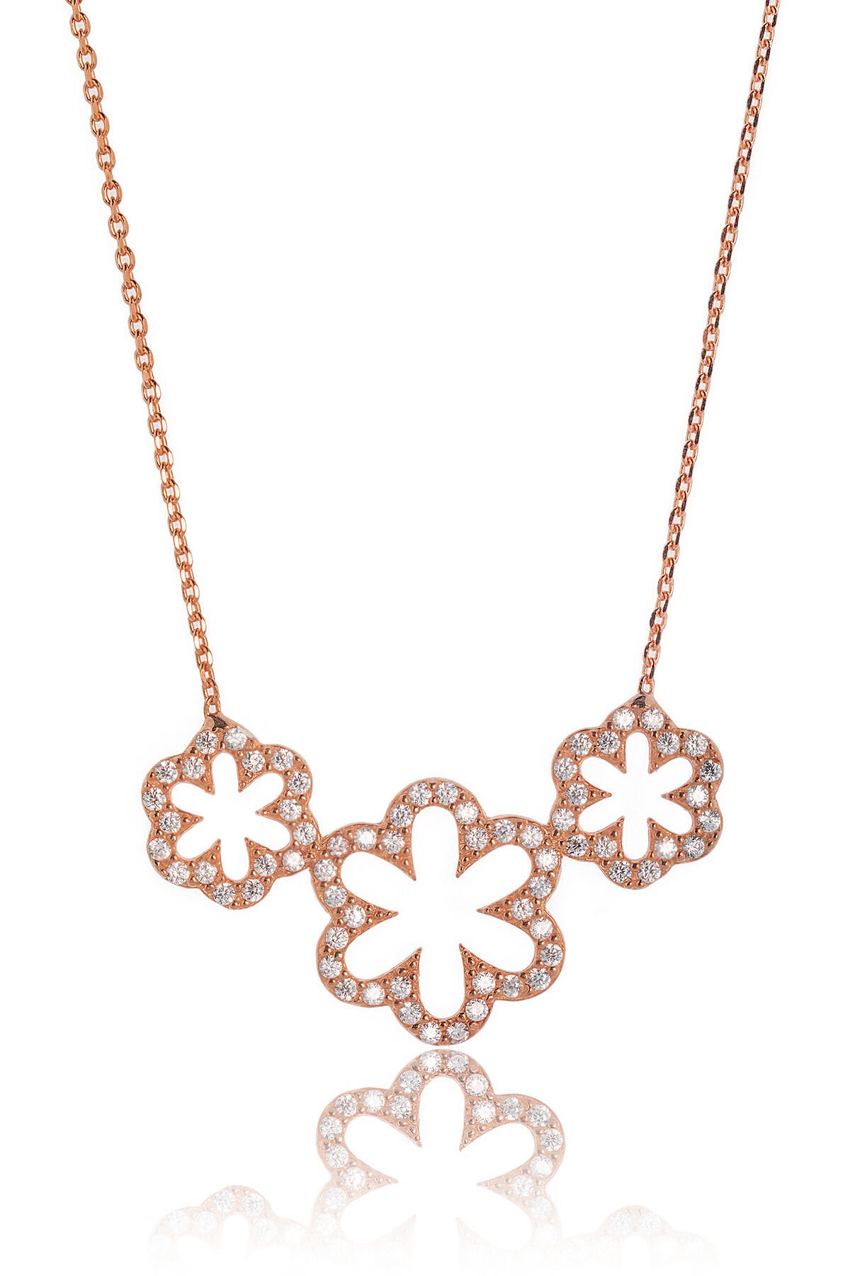 3'lü Çicek Kolye - Rose