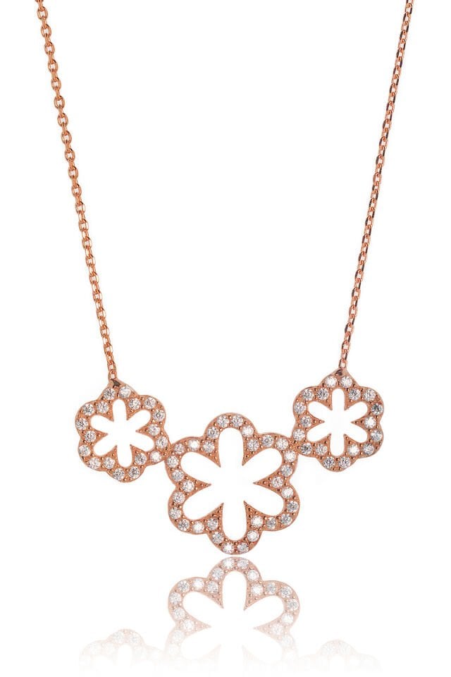 3'lü Çicek Kolye - Rose