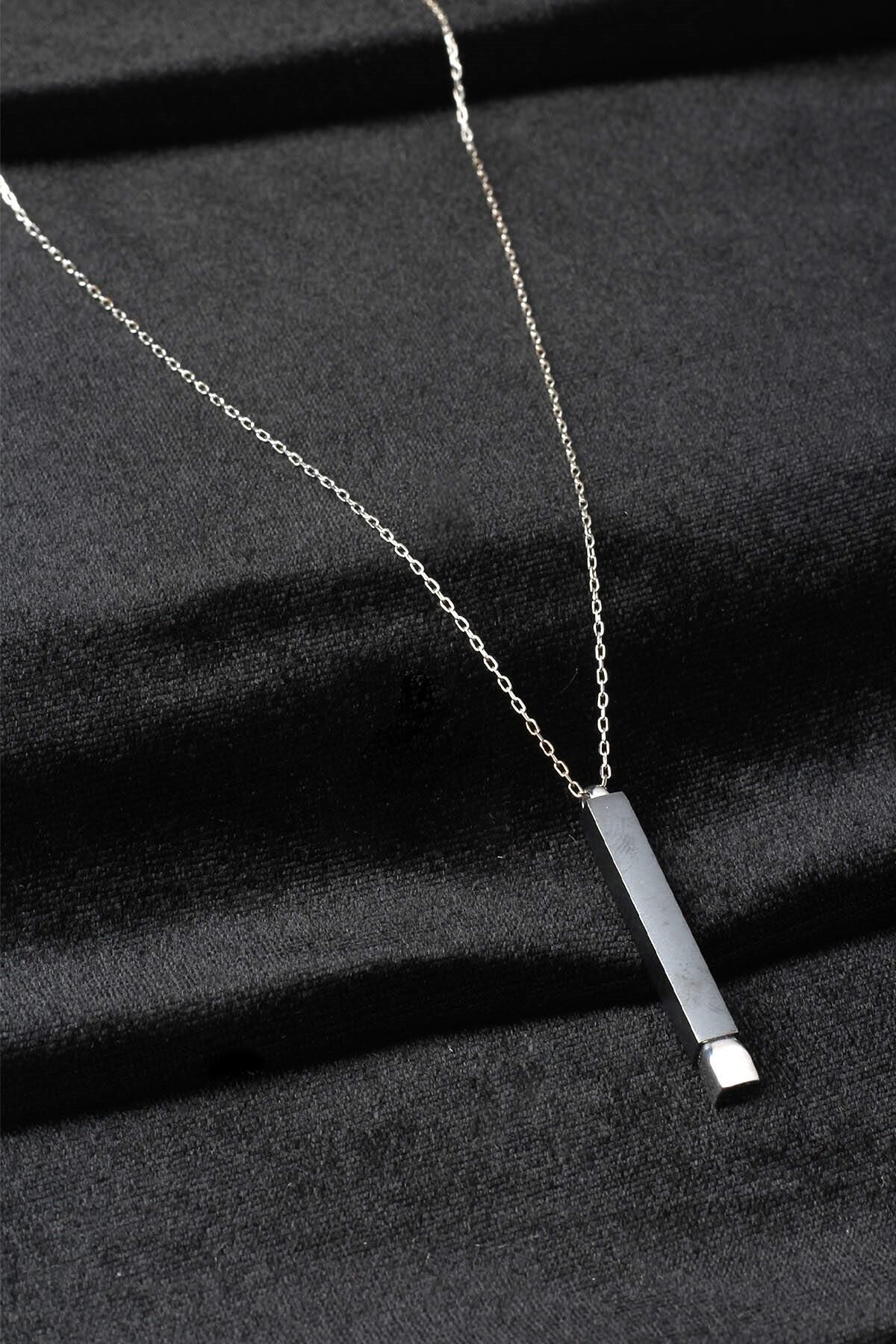 Çubuk Kolye Bar Erkek Zincir Model 925 Ayar Gümüş Kolye