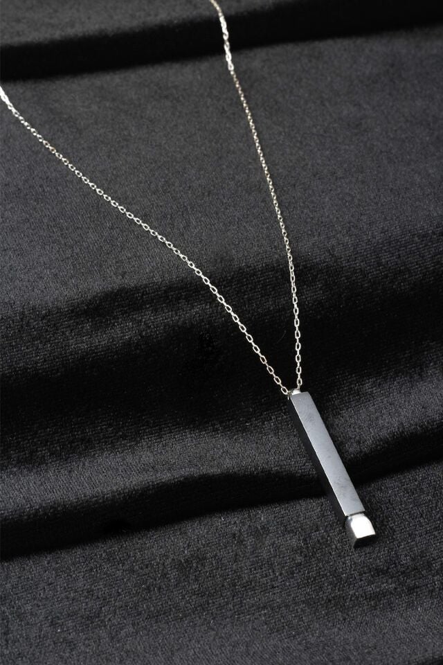 Çubuk Kolye Bar Erkek Zincir Model 925 Ayar Gümüş Kolye