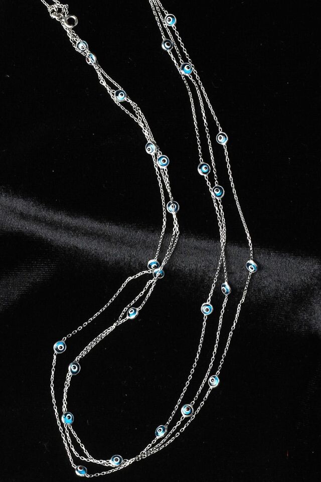 Nazar Boncuk Zincir Kolye Rose 925 Ayar Gümüş Kolye