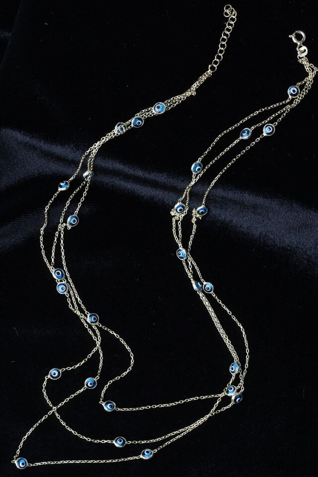 Nazar Boncuk Zincir Kolye Rose 925 Ayar Gümüş Kolye