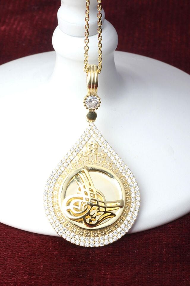 Turalı Kolye Zirkon Taşlı Silver Gümüş Zincir 925 Ayar Kolye