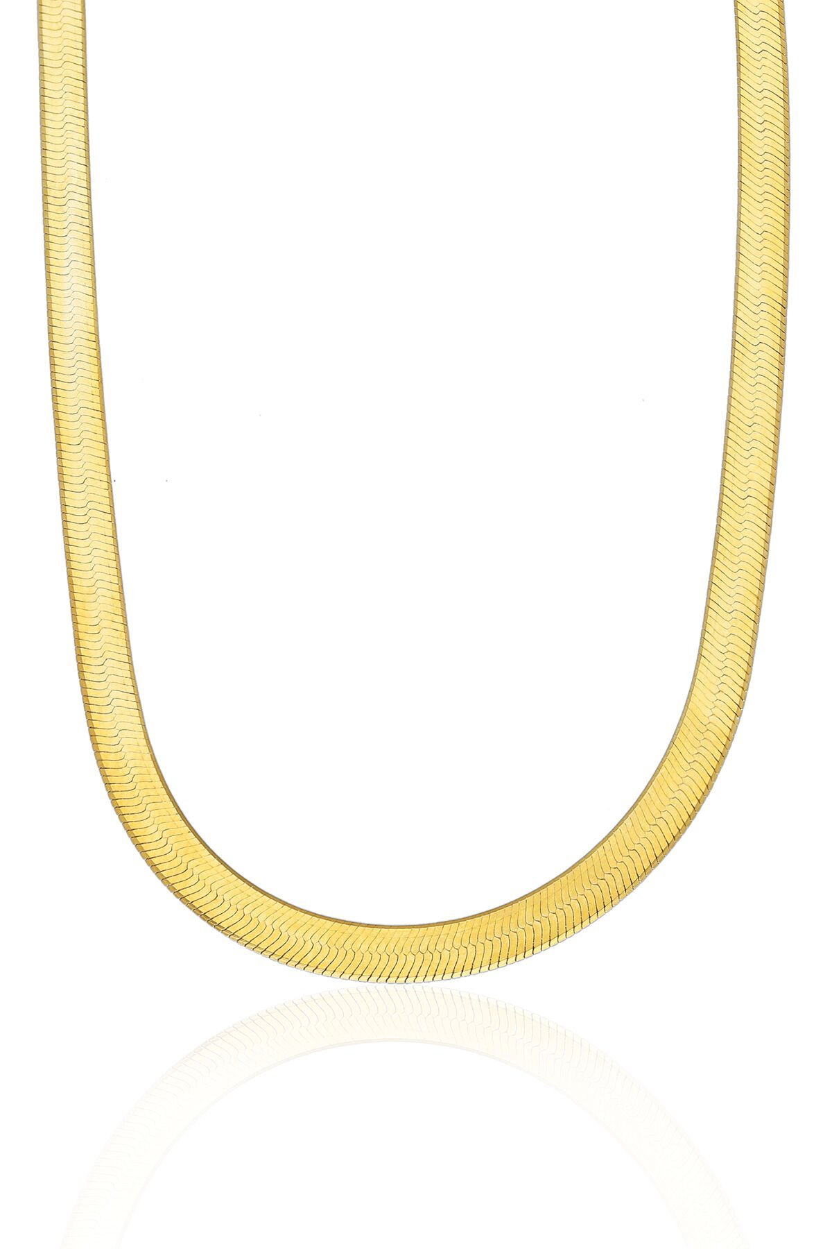 Sade Zeminli Kolye - Sarı Altın