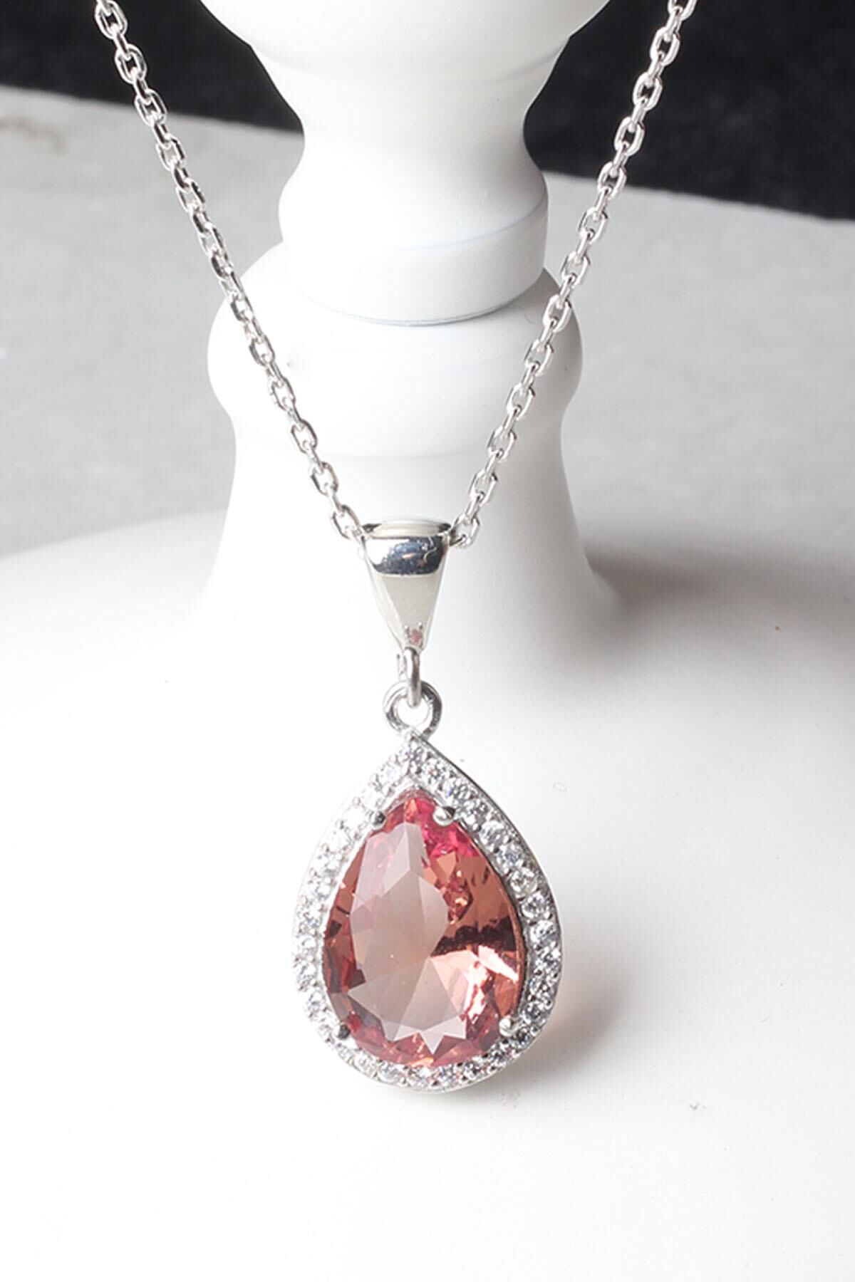 Damla Kolye Baget Zirkon Taşlı Sultanit 925 Ayar Gümüş Kolye