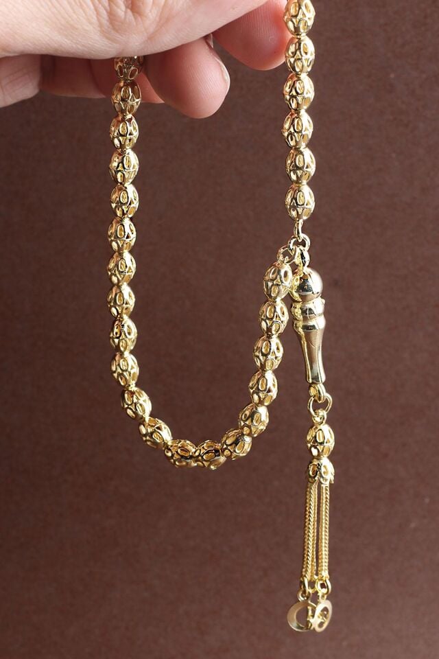 Tesbih Erkek 925 Ayar Beyaz Oval Bilek Boyu Silver Gümüş Tesbih