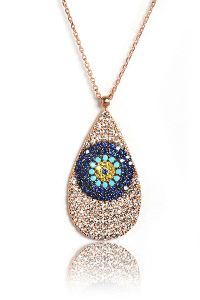 Damla Gözlü Kolye - Rose