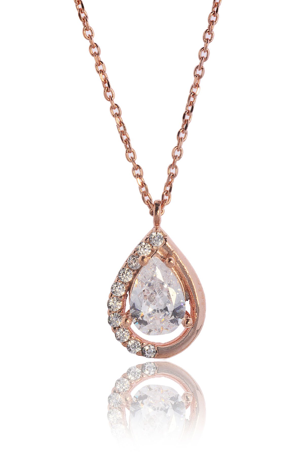 Beyaz Safirli Kolye - Rose