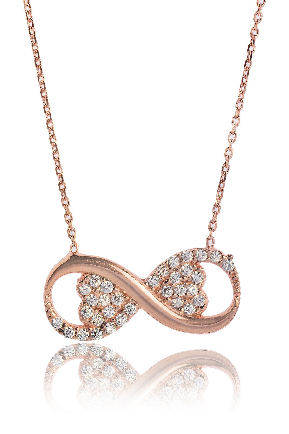 Kalpli Sonsuzluk Kolye - Rose