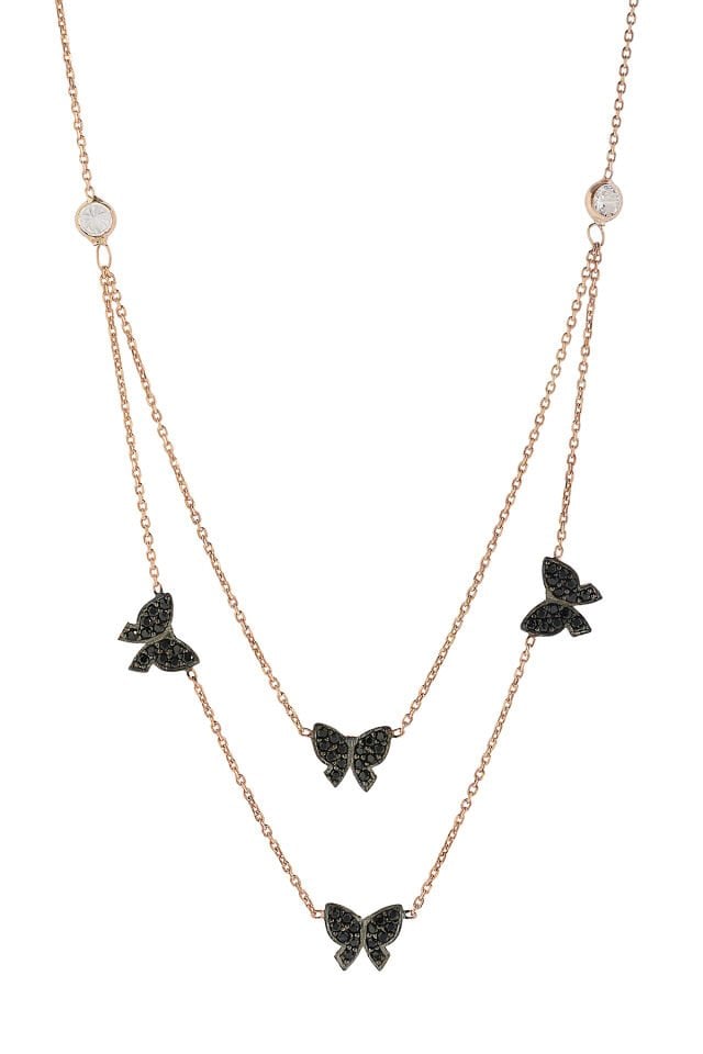 4'lü Kelebek Kolye - Rose