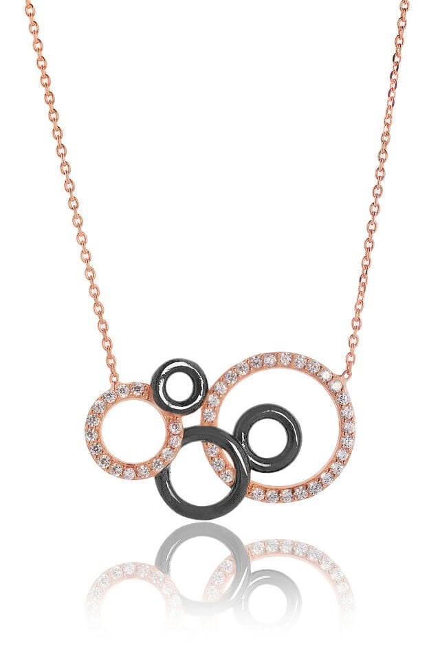 Beyaz Safirli Çember Kolye - Rose