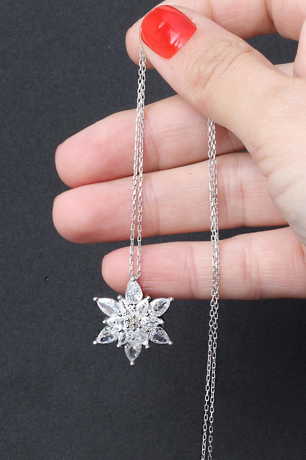 Yıldız Kolye Baget Silver Beyaz 925 Ayar Gümüş Zincir Kolye