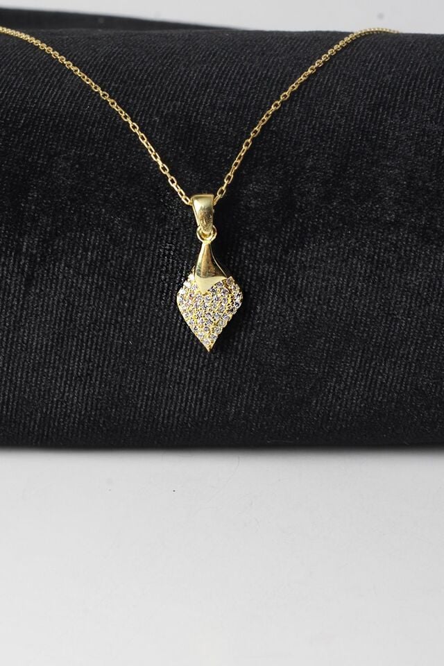 Damla Kolye Zirkon Taşlı 925 Ayar Gümüş Kolye