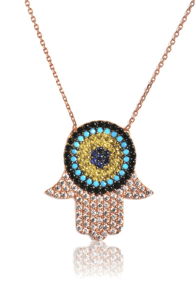 Nazarlı Fatma'nın Eli Kolye - Rose